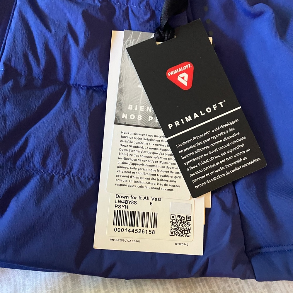 NWT Lululemon Down For It All Vest, Sz 6, Psychic - Picture 4 of 4